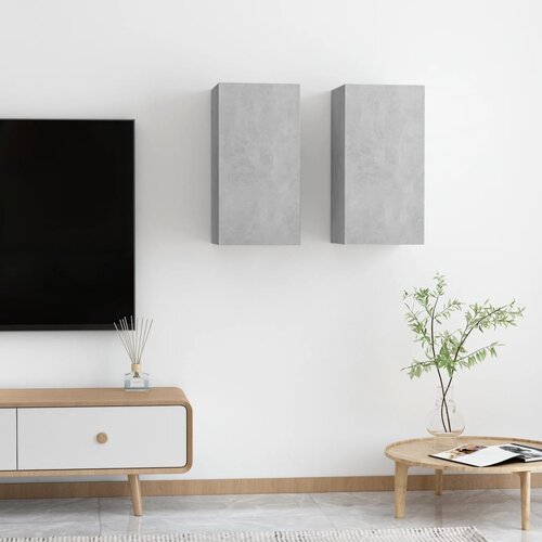VidaXL TV ormarići 2 kom siva boja betona 30,5 x 30 x 60 cm od iverice Slike
