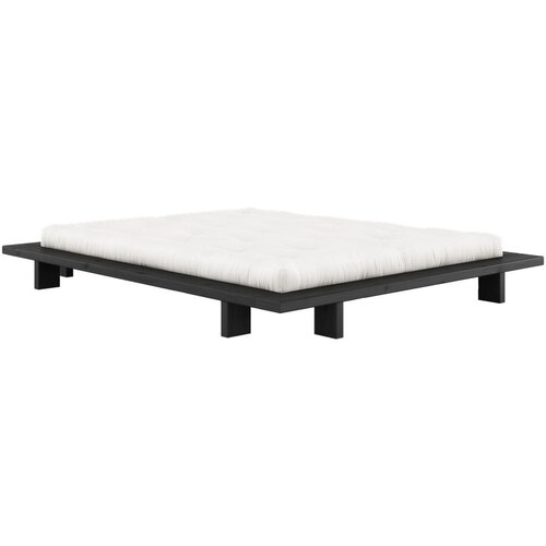 Karup Design Črna zakonska postelja iz borovega lesa z rešetko 160x200 cm Japan - Cene