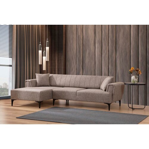 Atelier Del Sofa Ugaona garnitura Hamlet, 95x43x230 cm, Svetlobraon Cene