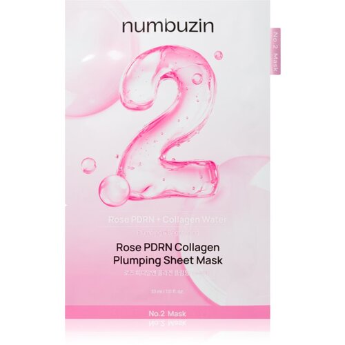 numbuzin No. 2 Rose PDRN Collagen Plumping Sheet Mask vlažilna tekstilna maska za osvetlitev kože 5 kos Cene