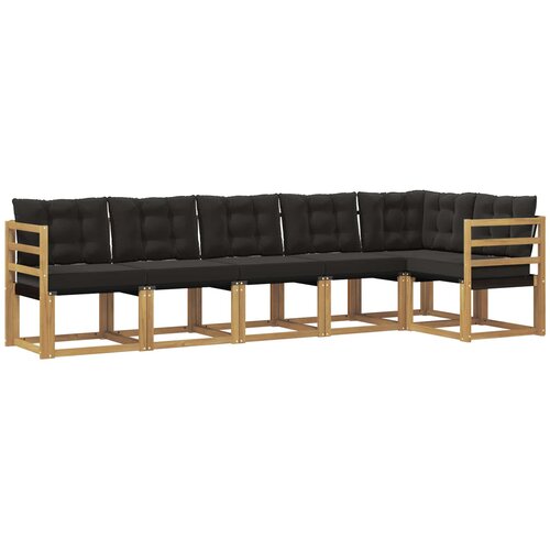 vidaXL Zunanja garnitura za sedenje z blazino 6 pcs Bela in črna, (5000279588) Cene