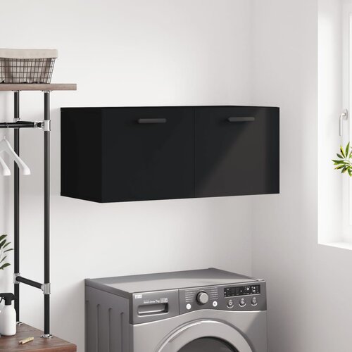 VidaXL Stenska omarica črno 80x36,5x35 cm inženirski les Slike