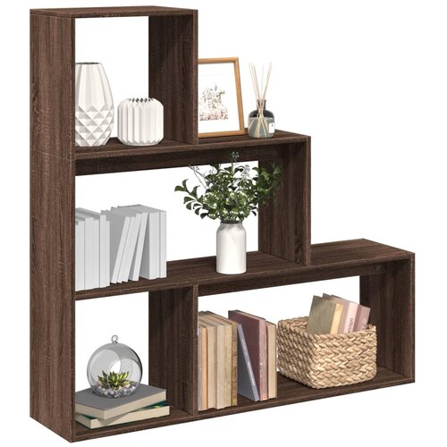VidaXL Pregrada / regal za knjige 3 razina hrast 123x29x123 cm drveni Slike