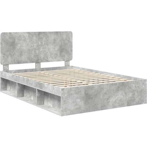  Okvir za krevet Beton 140 x 190 cm Čvrsto borovo drvo Slike