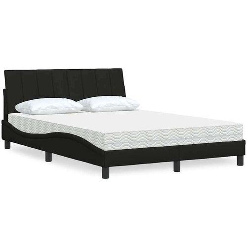  Krevet s madracem crni 140 x 190 cm od tkanine Cene