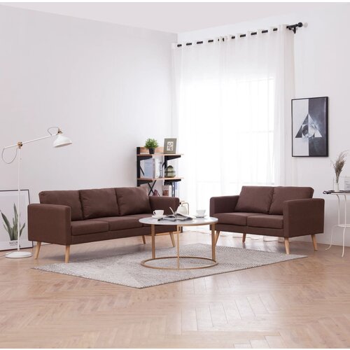 VidaXL 2-dijelni set sofa od tkanine smeđi Slike