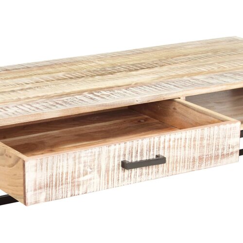  Stolić za kavu bijeli 117 x 50 x 30 cm masivno bagremovo drvo Slike