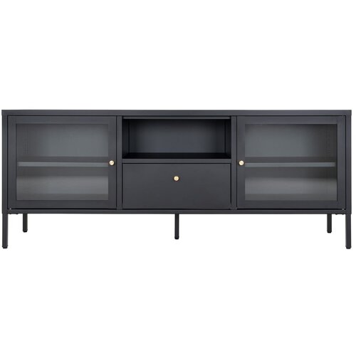 House Nordic Črna kovinska TV omarica 160x60 cm Dalby &amp;ndash; Slike