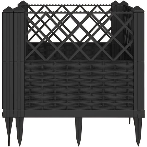  Vrtna sadilica s klinovima siva 43,5x43,5x43,5 cm PP Slike