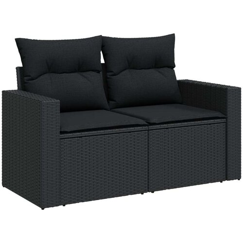vidaXL 9-dijelni set vrtnih sofa s jastucima crni od poliratana Cijene