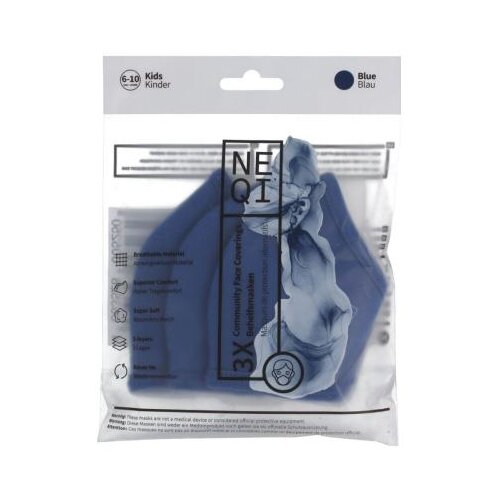 NEQI Kids Community Face Coverings 6-10 Years Blue zaščitna maska 3 kos Cene