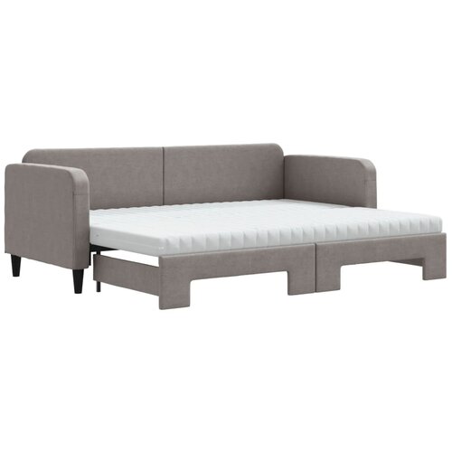 vidaXL Izvlečna dnevna postelja z vzmetnico taupe 80x200 cm blago, (20929918) Cene