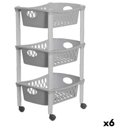 Kolica za Povrće Stefanplast Siva Plastika 40 x 29 5 x 68 5 cm (6 kom.) Cijene