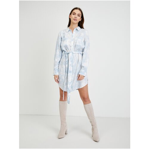 Guess Light Blue Batik Shirt Dress Shonda - Women Slike