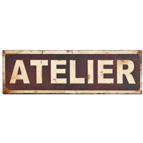 Antic Line metalni natpis Atelier, 35 x 11 cm Slike