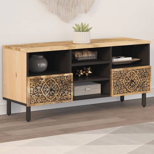 Furnova TV omarica 100x33x46 cm trden mangov les, (21923140) Slike