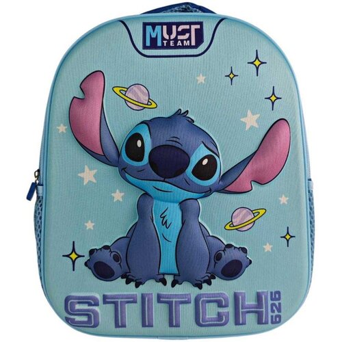 Luna Must Team 3D Stitch s motivom svemira zaobljeni ruksak za vrtić 26x10x32 cm Slike