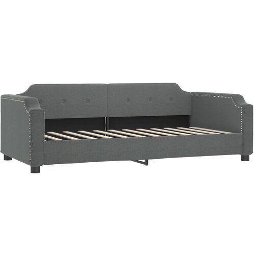  Dnevni krevet s madracem tamnosivi 80 x 200 cm od tkanine Slike