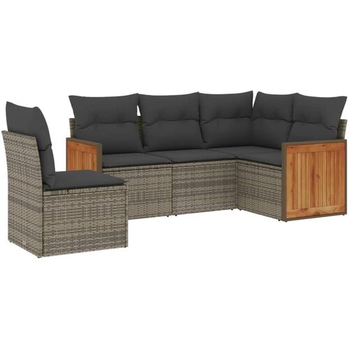 Maison Chic Seti vrtnega pohištva - Vrtna garnitura - Vrtni pohištvo set 5-delna z blazinami siv poli ratan, (21814084) Cene