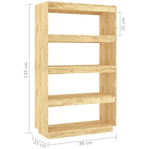 vidaXL knjižna omara za razdelitev prostora 80x35x135 cm borovina Cene