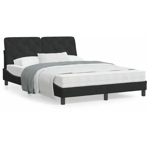vidaXL Okvir kreveta s LED svjetlima crni 140 x 200 cm baršunasti