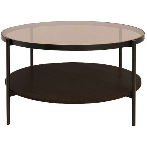 Unique Furniture Smeđi okrugao stolić za kavu sa staklenom pločom stola &amp;oslash; 84 cm Hassel &amp;ndash; Slike