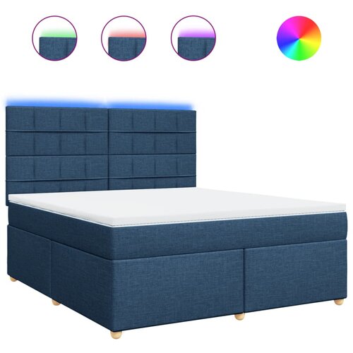 vidaXL Box spring postelja z vzmetnico modra 180x200 cm blago, (21305778) Cene