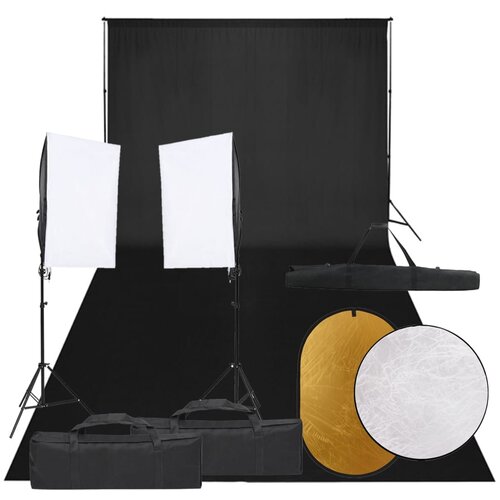 vidaXL komplet za foto studio z lučmi, ozadjem in odbojnikom Cene