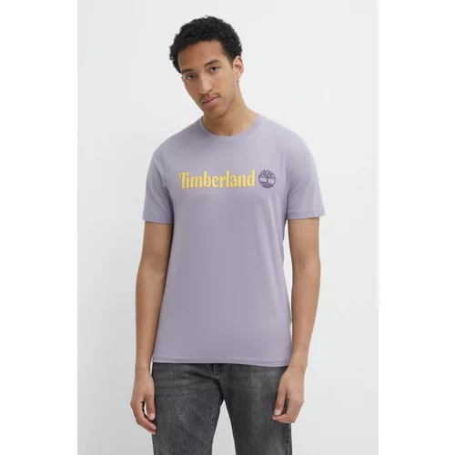 Timberland Bombažna kratka majica moška, vijolična barva, TB0A5UPQEG71