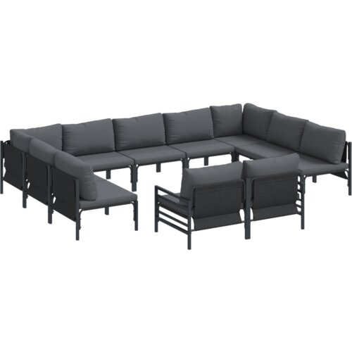 vidaXL Sjedeća garnitura za vrt 11 pcs Antracit Čelik Cijene