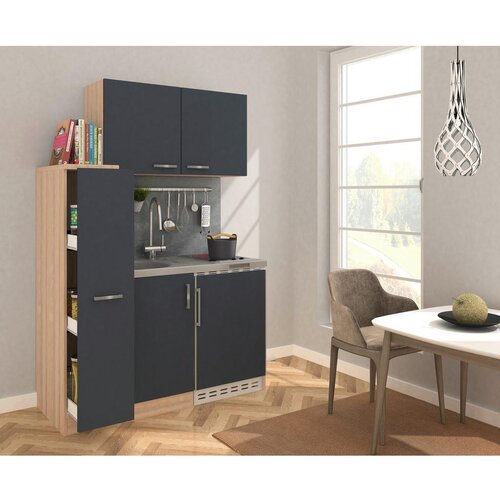 RESPEKTA Majhna Kuhinja Z Aparati Siva, Barva Hrasta Slike