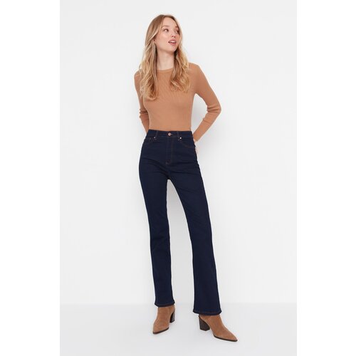 Trendyol Dark Blue High Waist Bootcut Jeans Slike