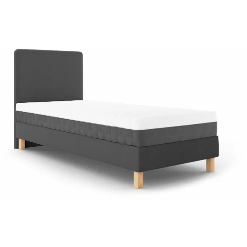 Mazzini Beds tamno sivi krevet za jednu osobu Lotus, 90 x 200 cm