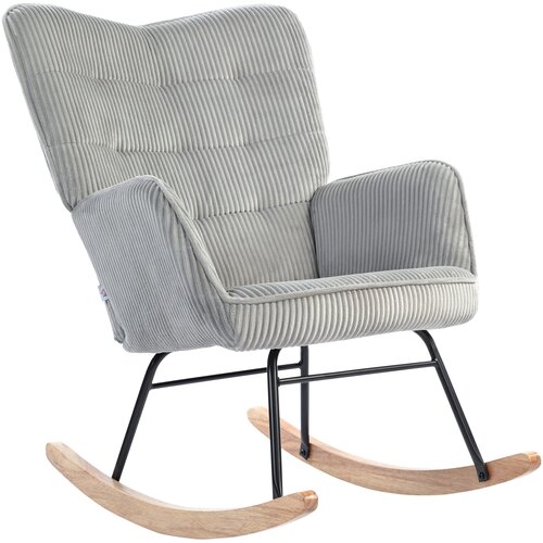 HOMCOM zibajoči stol vrvasta tkanina (100% poliester), bukov les 98G x 71&Scaron; x 101V cm Svetlo siva, (5000242930) Cene
