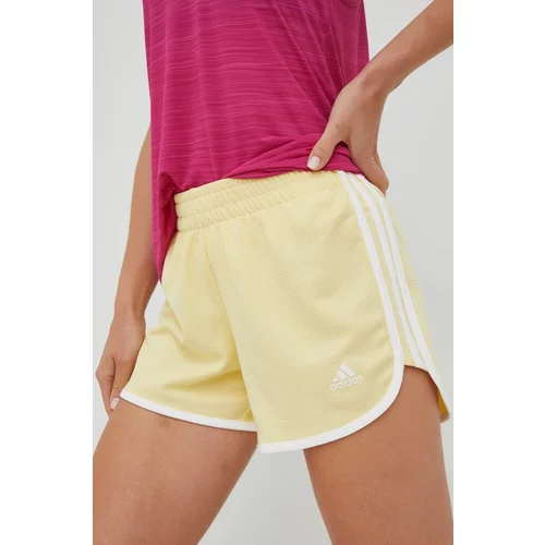 Adidas Kratke hlače za tek Marathon 20 ženske, rumena barva