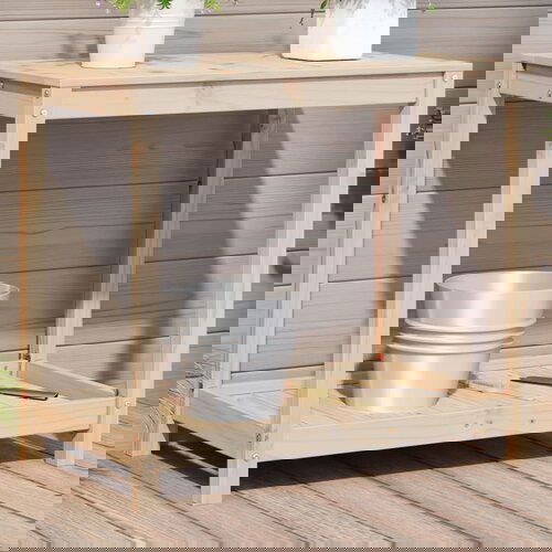 vidaXL Miza za sajenje s polico 82,5x50x75 cm trdna borovina Cene