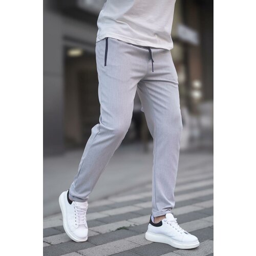 Madmext Gray Zipper Detailed Men's Trousers 6520 Cene