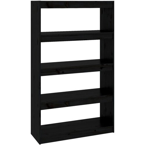 Maison Chic Knjižna omara - Knjižni regal črna 80x30x135,5 cm trdna borovina, (21725146) Slike