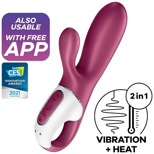 Satisfyer Vibrator Hot Bunny z aplikacijo, rdeč Slike