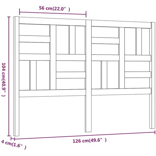  Uzglavlje za krevet 126 x 4 x 100 cm od masivne borovine Slike