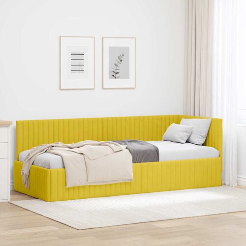  Kutni okvir kreveta s uzglavljem Žuta 80 cm x 200 cm Bar&scaron;un Cijene