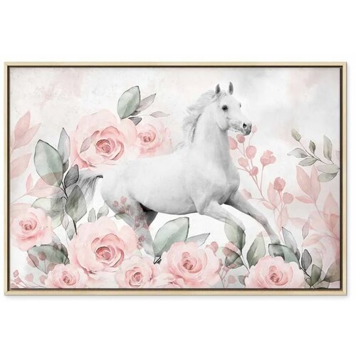  Slika - Gallop Among the Roses (1 Part) Wide 120x80 U prirodnom drvenom okviru Slike