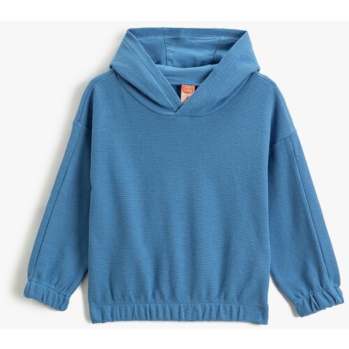 Koton Baby Boy Textured Cuffs And Elastic Waist Basic Hoodie Sweatshirt 3smb10078tk Slike