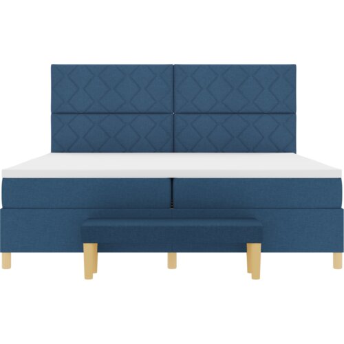 Box Spring Krevet s Madracem &amp;amp;amp Klupom Plavi 200x200 cm Tkanina Slike