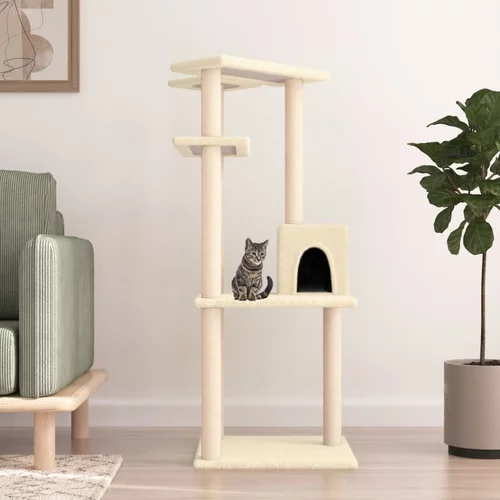 vidaXL Penjalica za mačke sa stupovima za grebanje krem 123 cm