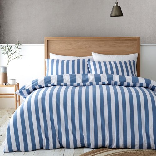 Catherine Lansfield Bijela/plava posteljina za krevet za jednu osobu 135x200 cm Cove Stripe &amp;ndash; Slike