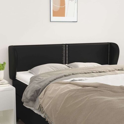  Uzglavlje s u&amp;scaron;ima crni 147x23x78/88 cm od umjetne kože Slike