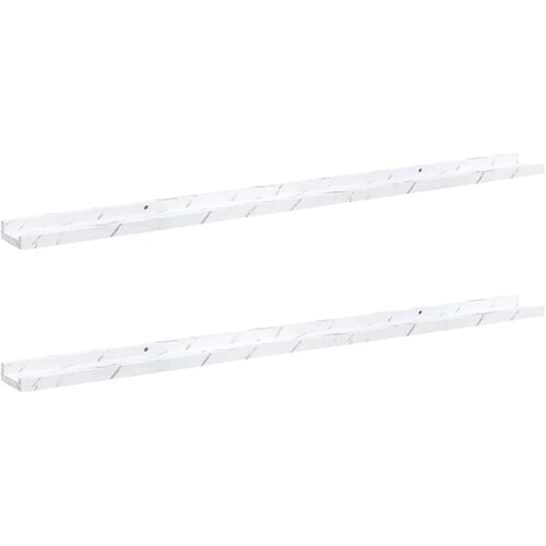  Polica na zidu s policom 2 pcs Bijeli mramor 115 x 9 x 3 cm Slike
