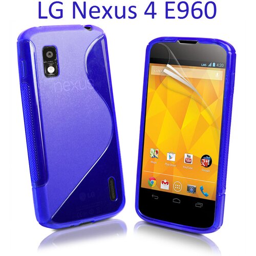  Gumijasti / gel etui S-Line za LG Nexus 4 E960 - modri Slike