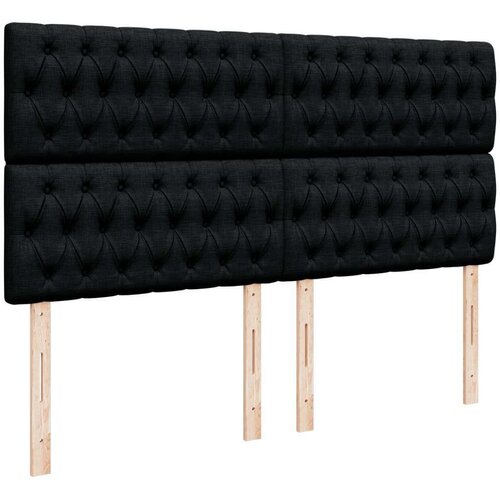 VidaXL Krevet s oprugama i madracem crni 180x200 cm od tkanine Slike